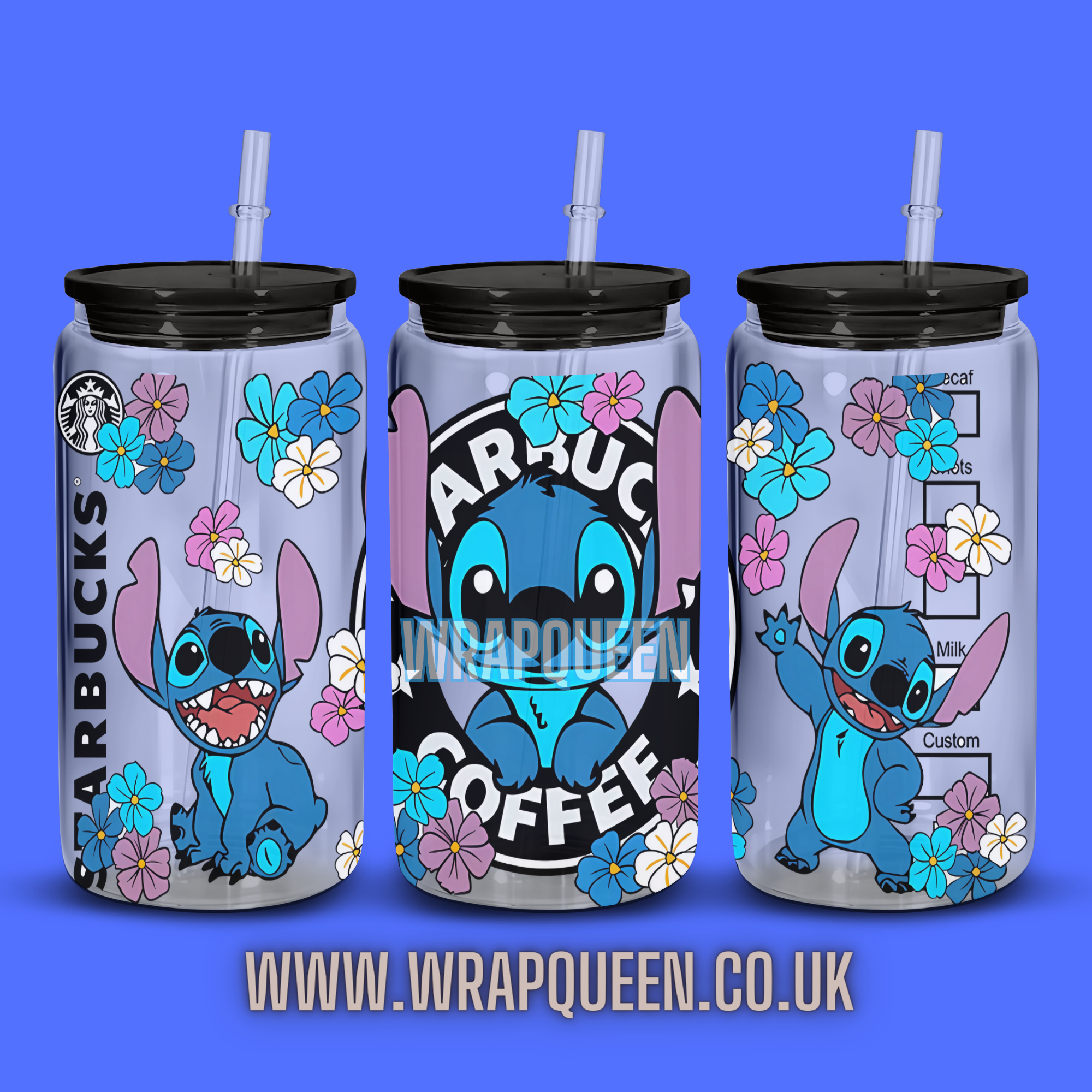 Experiment 626 Coffee Black UV DTF 16oz Glass Cup Wrap