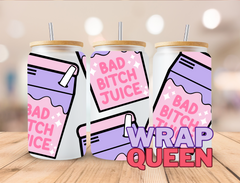 Bad Bitch Juice  UV DTF 16oz Glass Cup Wrap