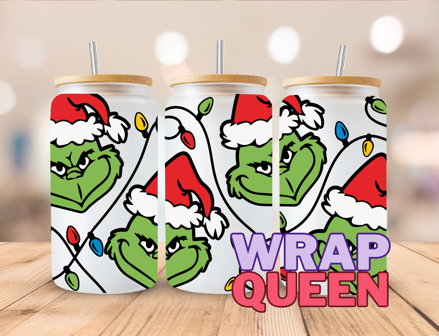 Grinch UV DTF Cup Wrap