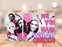 Killers No you hang up pink Cartoon UV DTF 16oz Glass Cup Wrap