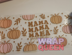 Mama Pumpkin UV DTF 16oz Glass Cup Wrap