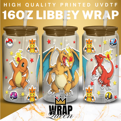 Anime Animals 2 UV DTF 16oz Glass Cup Wrap