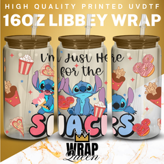 Experiment 626 Snacks UV DTF 16oz Glass Cup Wrap