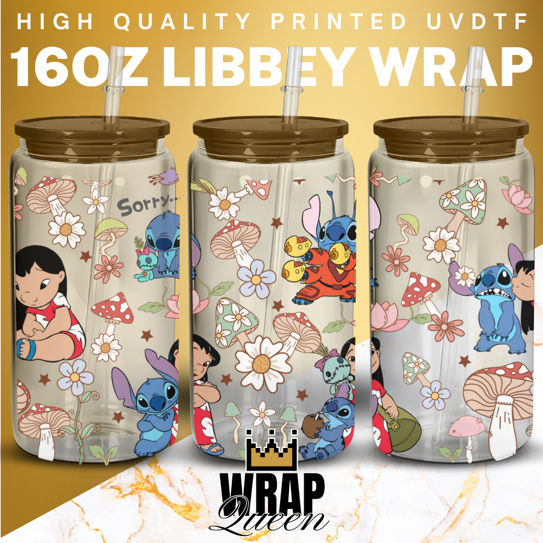 Experiment 626 Sorry Floral UV DTF 16oz Glass Cup Wrap