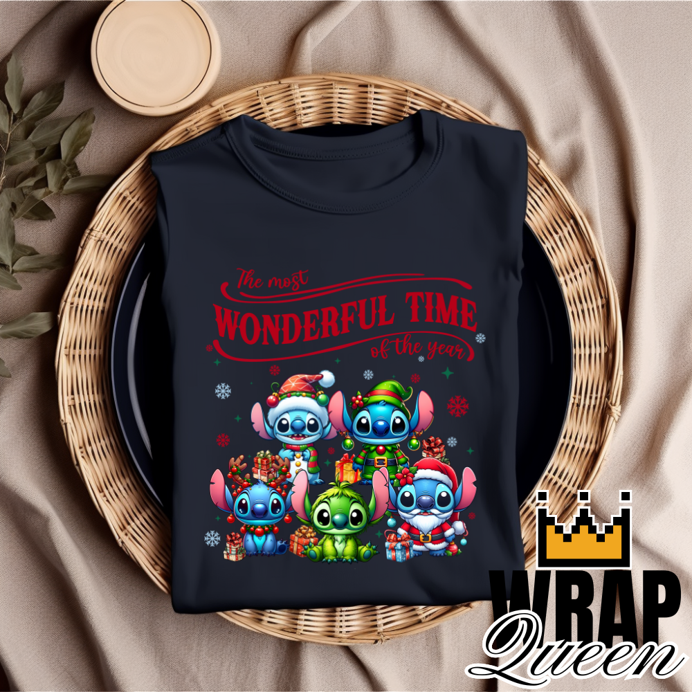 Christmas DTF 👕 Stitch wonderful time