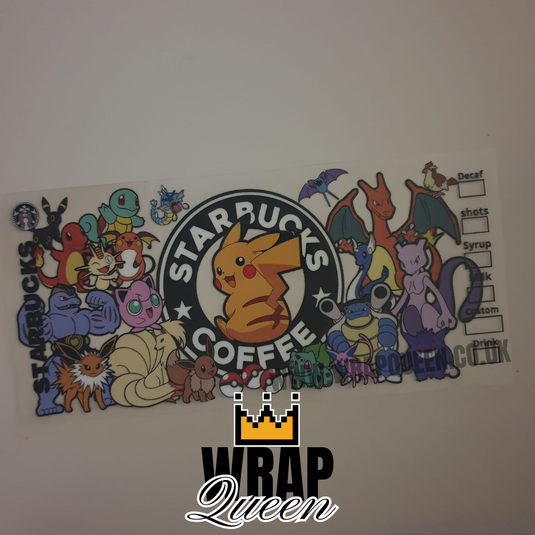 Anime Group Coffee UV DTF 16oz Glass Cup Wrap