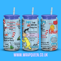 Awareness Dr Seuss 1 - UV DTF 16oz Glass Cup Wrap