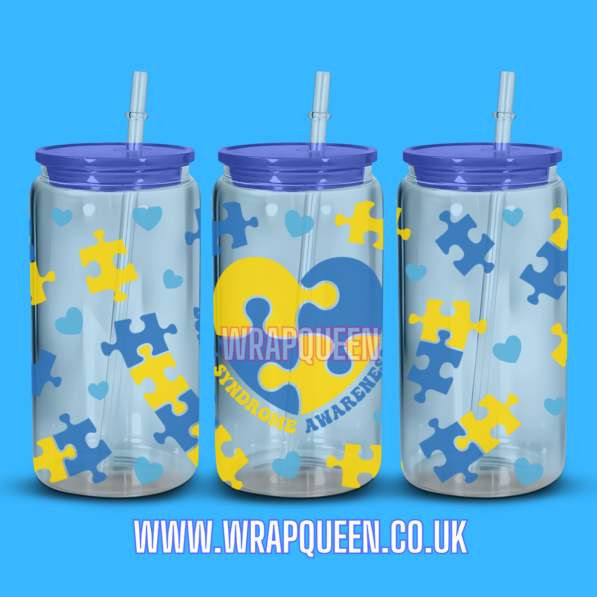 Awareness Down Syndrome - UV DTF 16oz Glass Cup Wrap