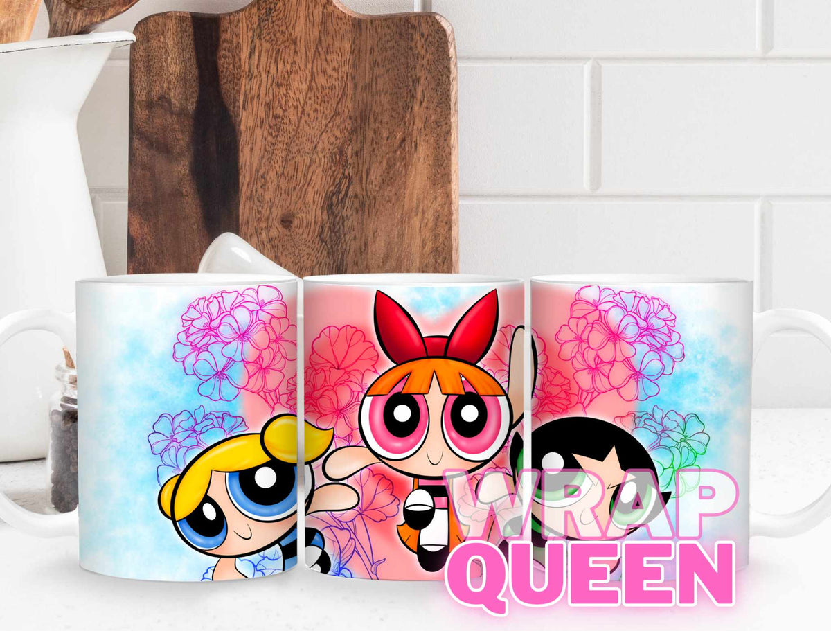 Powerpuff Girls🔥🍵Sublimation 11 oz Mug Wraps