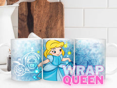 Princess Cinderella🔥🍵Sublimation 11 oz Mug Wraps