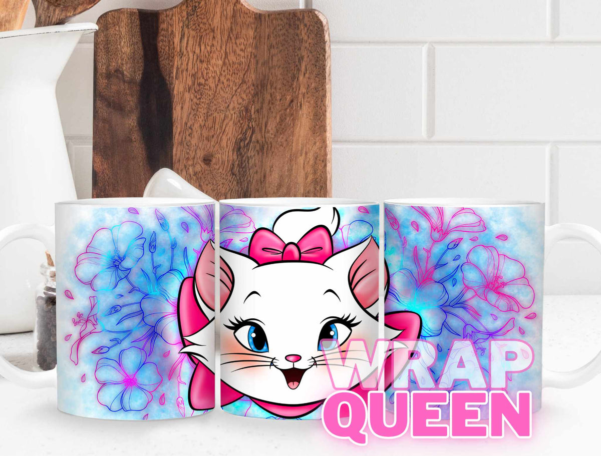 Marie the Cat🔥🍵Sublimation 11 oz Mug Wraps