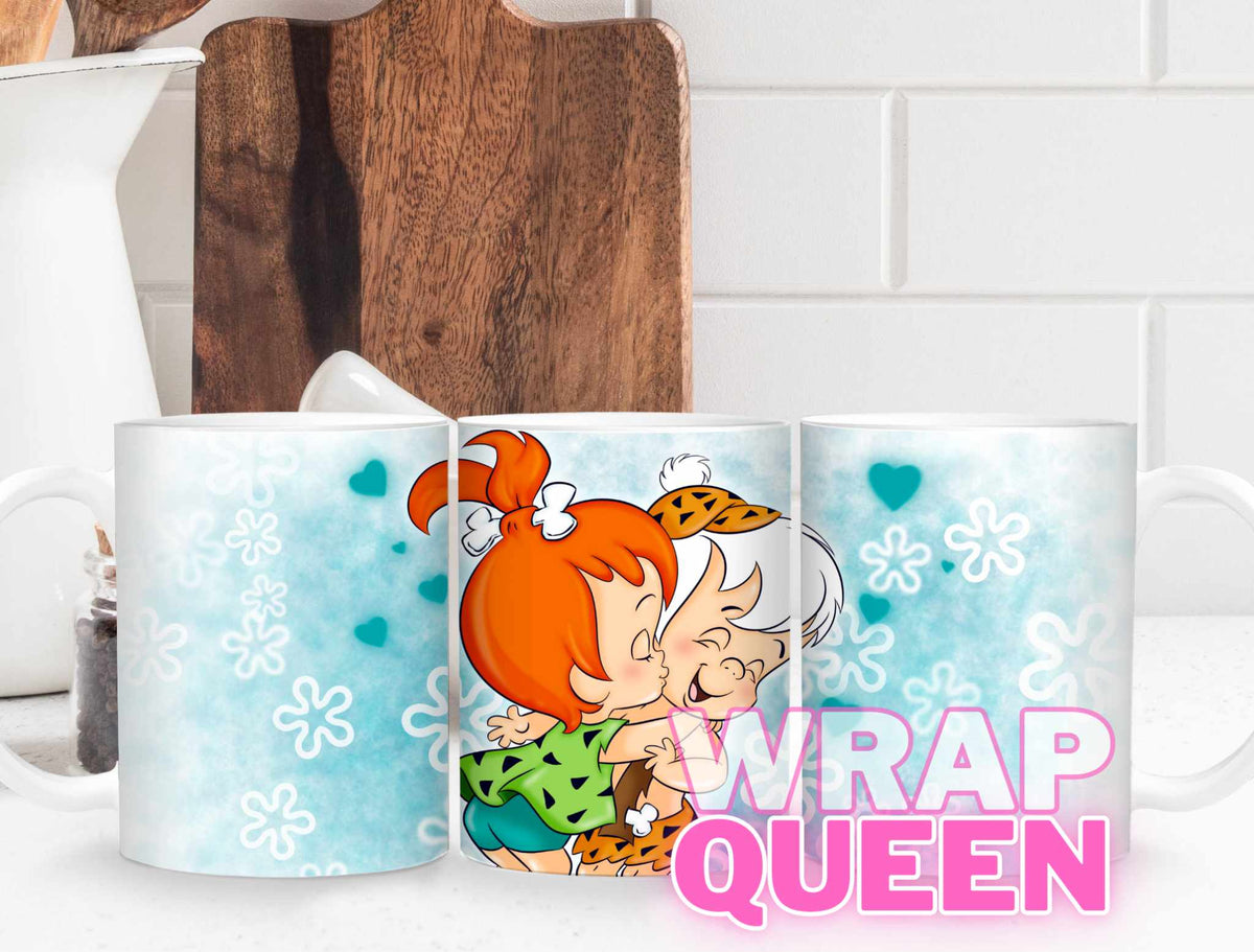 Bambam and Pebbles🔥🍵Sublimation 11 oz Mug Wraps