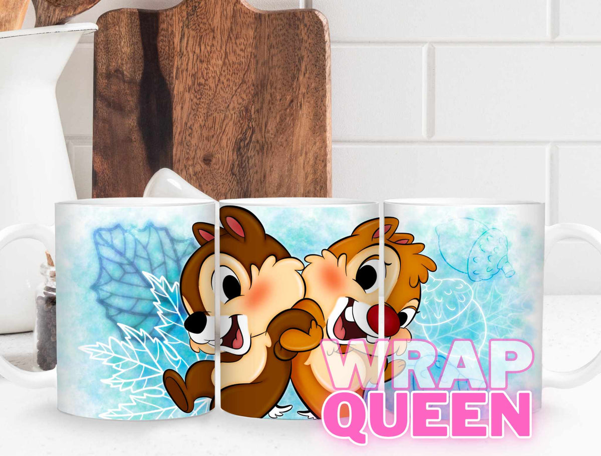 Chip and Dale🔥🍵Sublimation 11 oz Mug Wraps