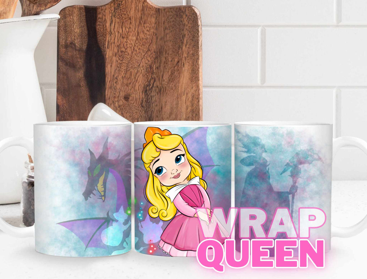 Princess Aurora Sleeping Beauty🔥🍵Sublimation 11 oz Mug Wraps