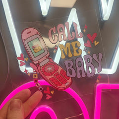 Call Me Baby UV DTF 4 Inch Glass Cup Wrap