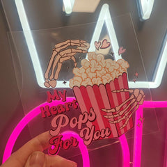 My Hearts Pops For You UV DTF 4 Inch Glass Cup Wrap
