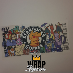 Anime Group Coffee UV DTF 16oz Glass Cup Wrap