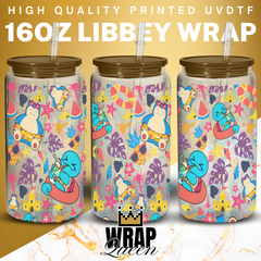 Anime animals UV DTF 16oz Glass Cup Wrap