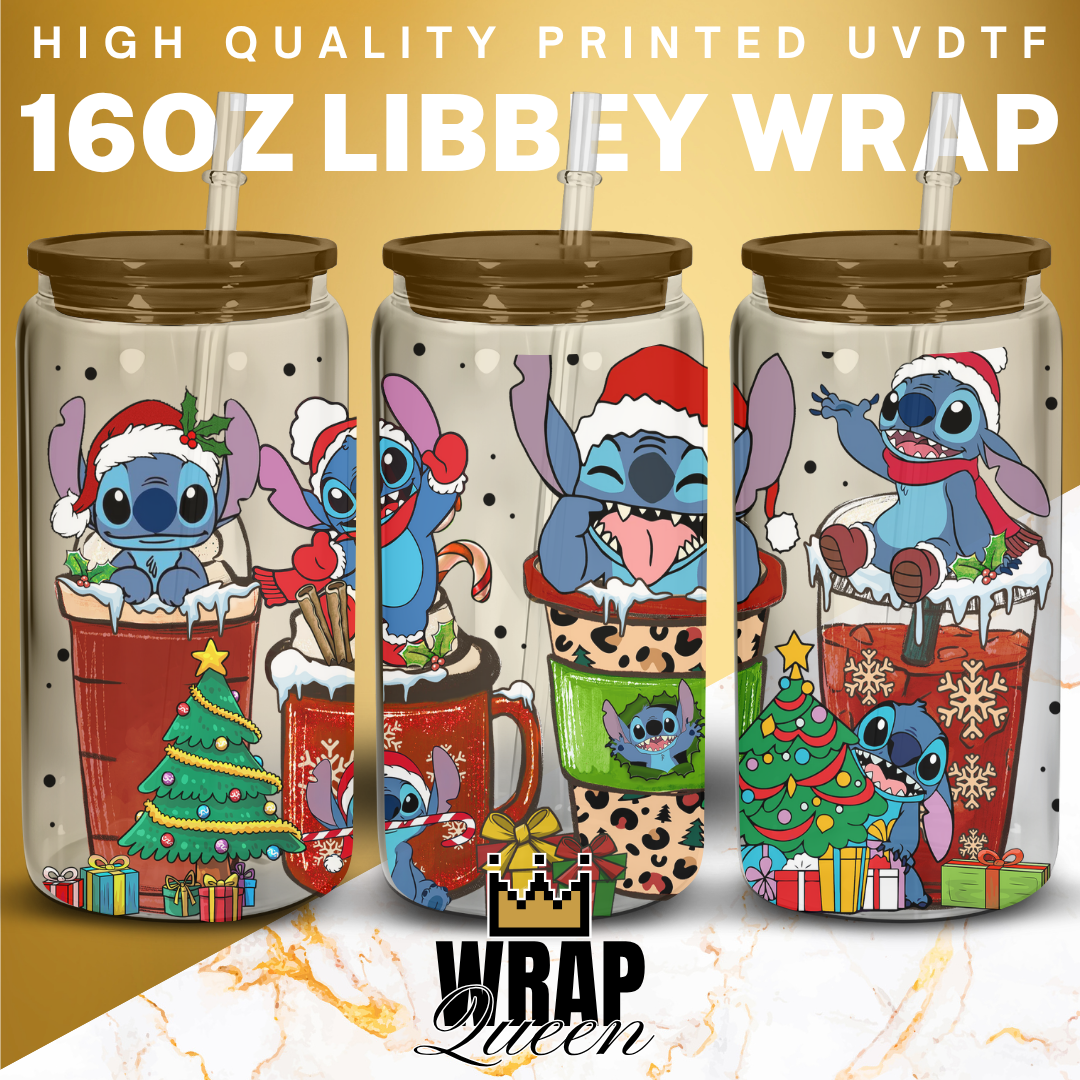 Experiment 626 Christmas CUPS UV DTF 16oz Glass Cup Wrap