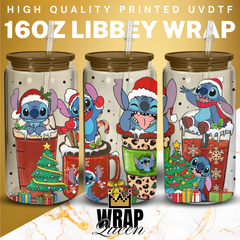 Experiment 626 Christmas CUPS UV DTF 16oz Glass Cup Wrap