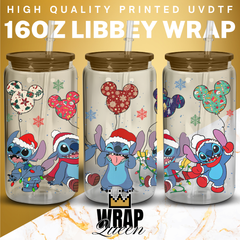 Experiment 626 Christmas Balloons UV DTF 16oz Glass Cup Wrap