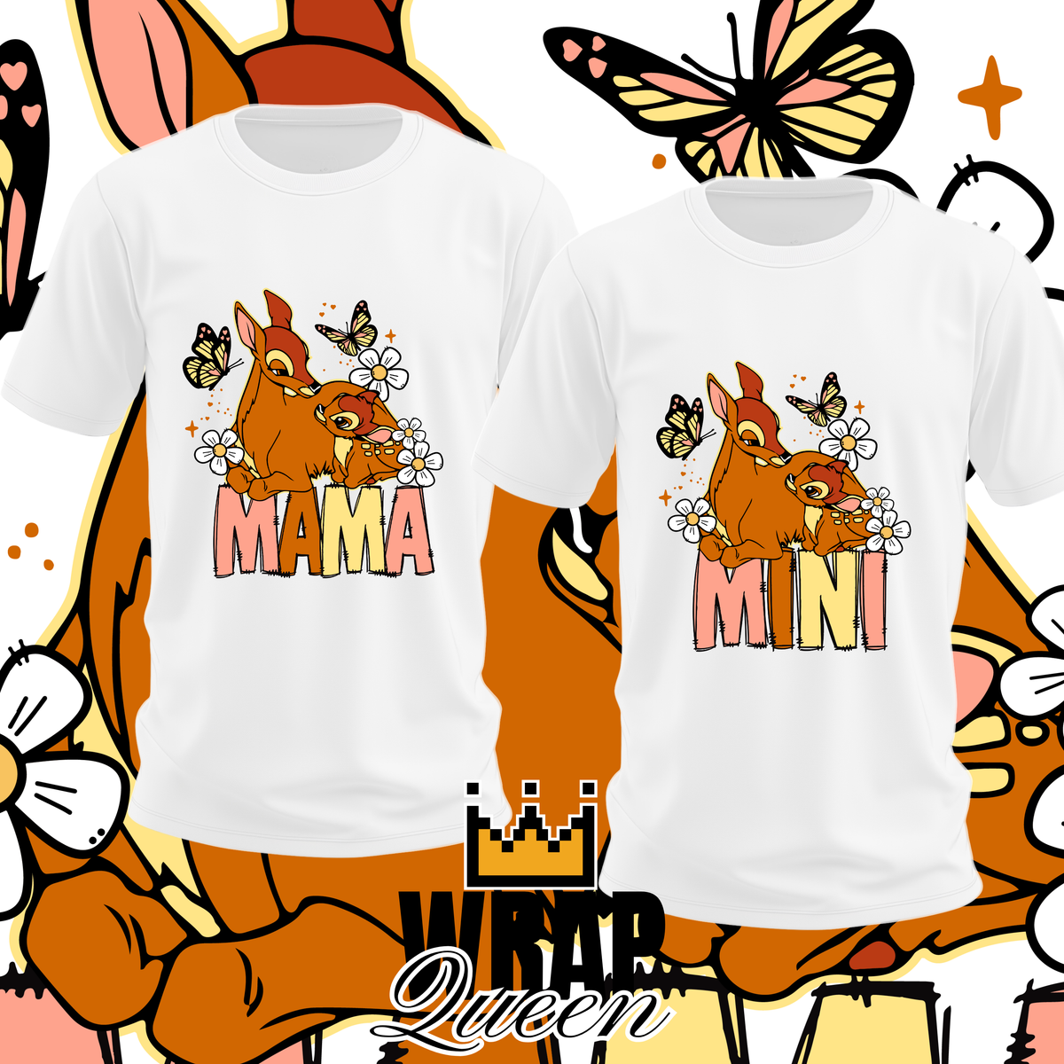 Mama Mini Deer Bambi 👕 DTF Transfer