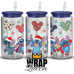 Experiment 626 Christmas Balloons UV DTF 16oz Glass Cup Wrap