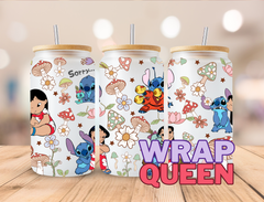 Experiment 626 Sorry Floral UV DTF 16oz Glass Cup Wrap