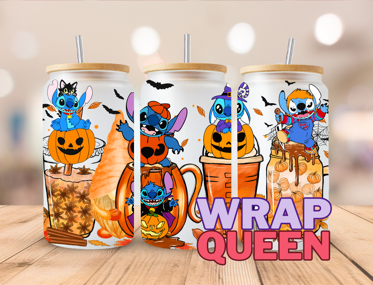 Halloween Experiment 626 Alien Cups UV DTF 16oz Glass Cup Wrap