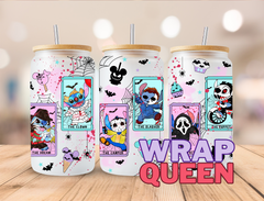 Experiment 626 Halloween Cartoon UV DTF 16oz Glass Cup Wrap