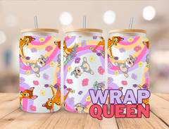 Deer Rainbow Cartoon Film UV DTF 16oz Glass Cup Wrap