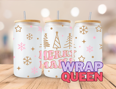 Merry Mama UV DTF 16oz Glass Cup Wrap