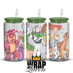 Toy Toys Cartoon Film UV DTF 16oz Glass Cup Wrap