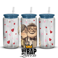 UP Cartoon Film UV DTF 16oz Glass Cup Wrap