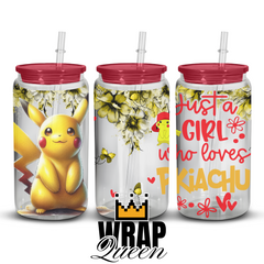 Anime Just a girl who loves UV DTF 16oz Glass Cup Wrap