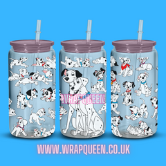 101 Dogs Dalmatians Cartoon Film UV DTF 16oz Glass Cup Wrap