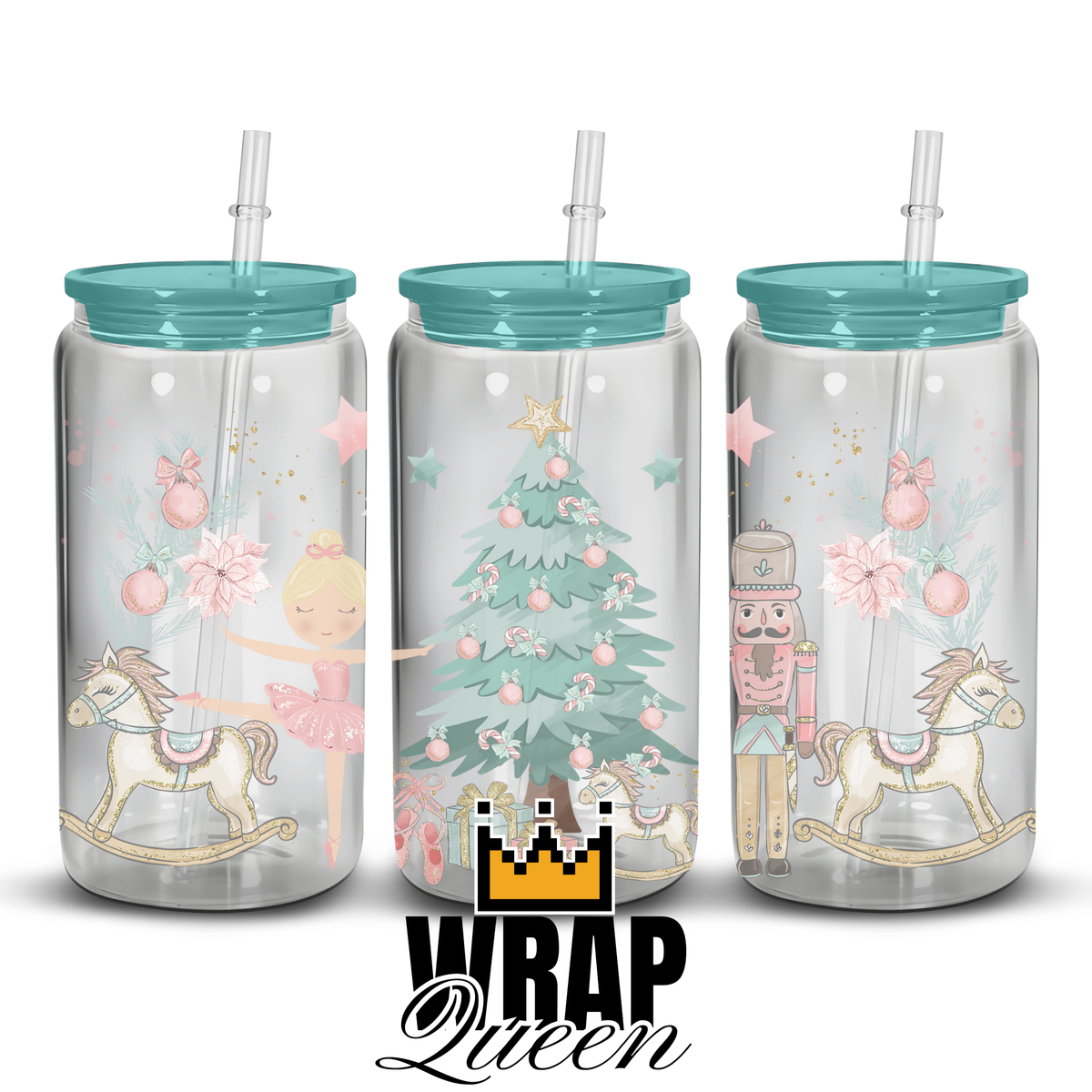 Christmas Fairy Tree UV DTF 16oz Glass Cup Wrap