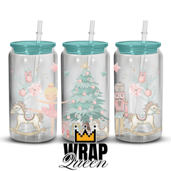 Christmas Fairy Tree UV DTF 16oz Glass Cup Wrap