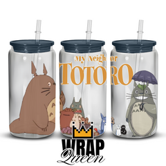 My Neighbor Totoro UV DTF 16oz Glass Cup Wrap