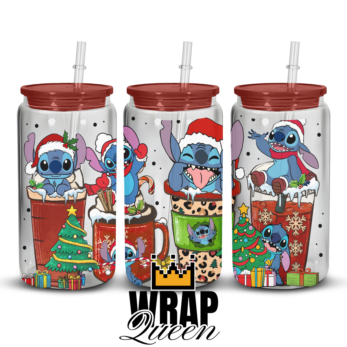 Experiment 626 Christmas CUPS UV DTF 16oz Glass Cup Wrap