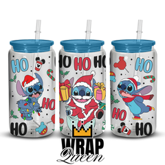 Christmas Experiment 626 HO HO HO  UV DTF 16oz Glass Cup Wrap