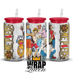 One Piece UV DTF 16oz Glass Cup Wrap