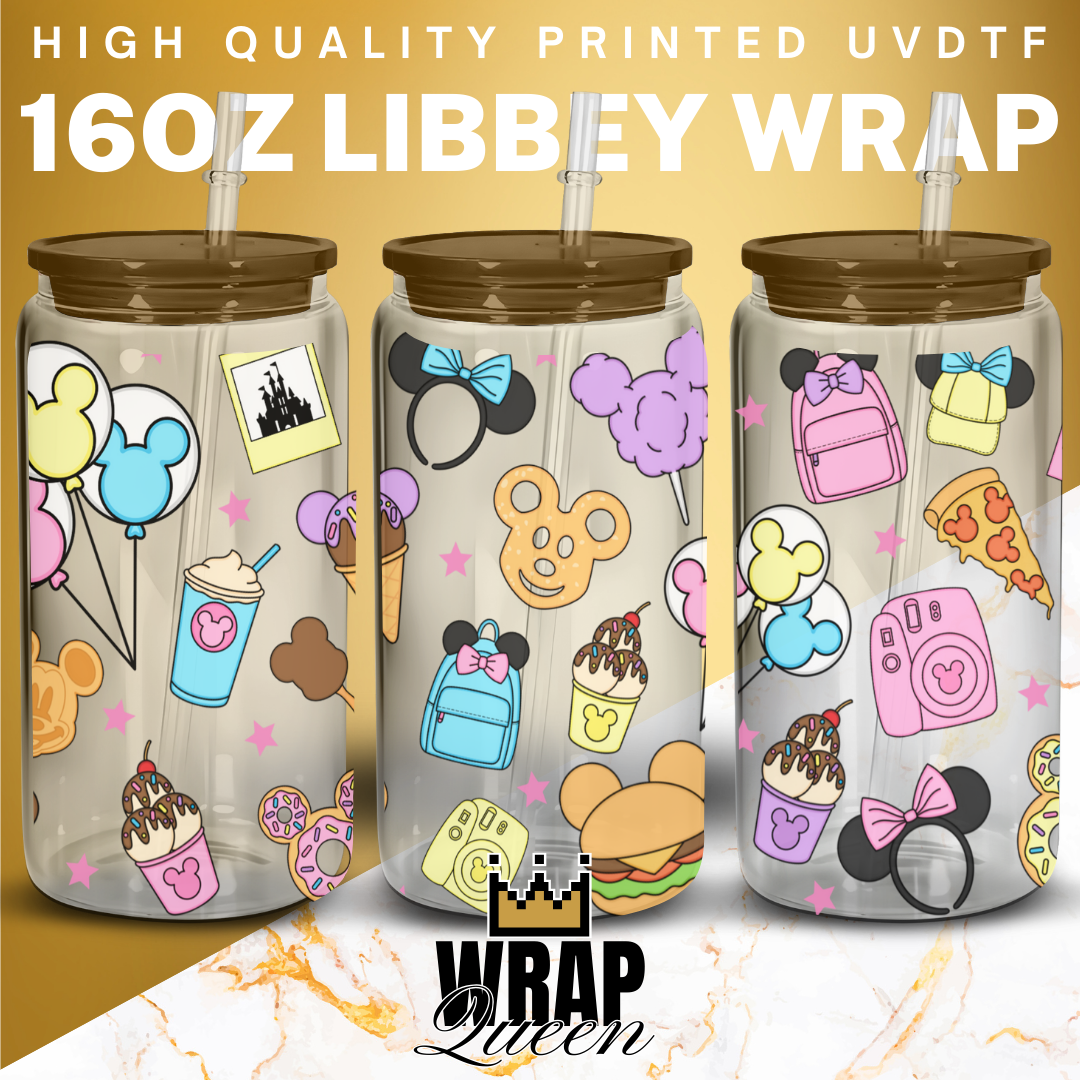 Magical Place UV DTF 16oz Glass Cup Wrap
