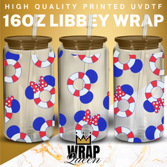 Mouse Cruise Rubber Ring UV DTF 16oz Glass Cup Wrap