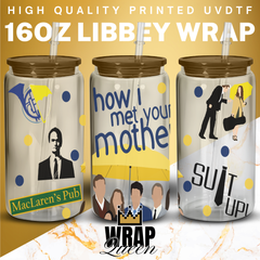 How I met Your Mother UV DTF 16oz Glass Cup Wrap