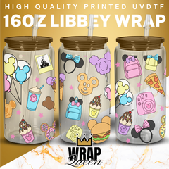 Magical Place UV DTF 16oz Glass Cup Wrap