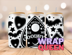 Ouija UV DTF 16oz Glass Cup Wrap