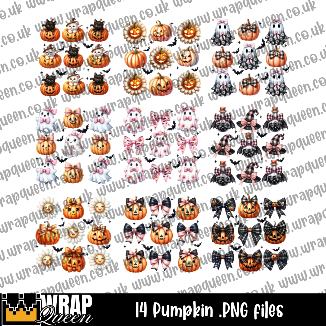 Digital Download - Cute Halloween Pumpkin - 14 files