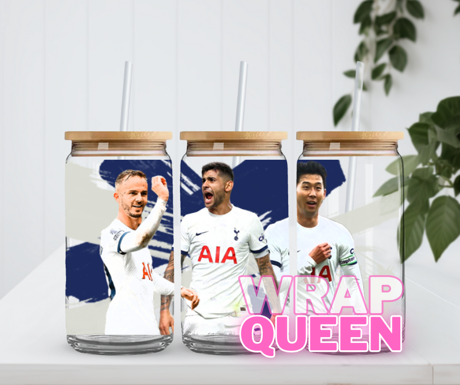 Football Spurs UV DTF 16oz Glass Cup Wrap