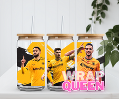 Football Wolverhampton UV DTF 16oz Glass Cup Wrap